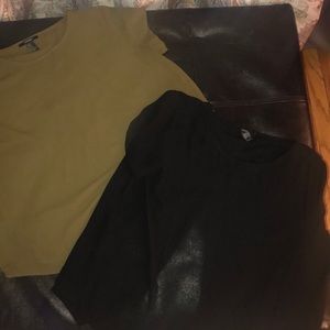 2 open back sheer blouses